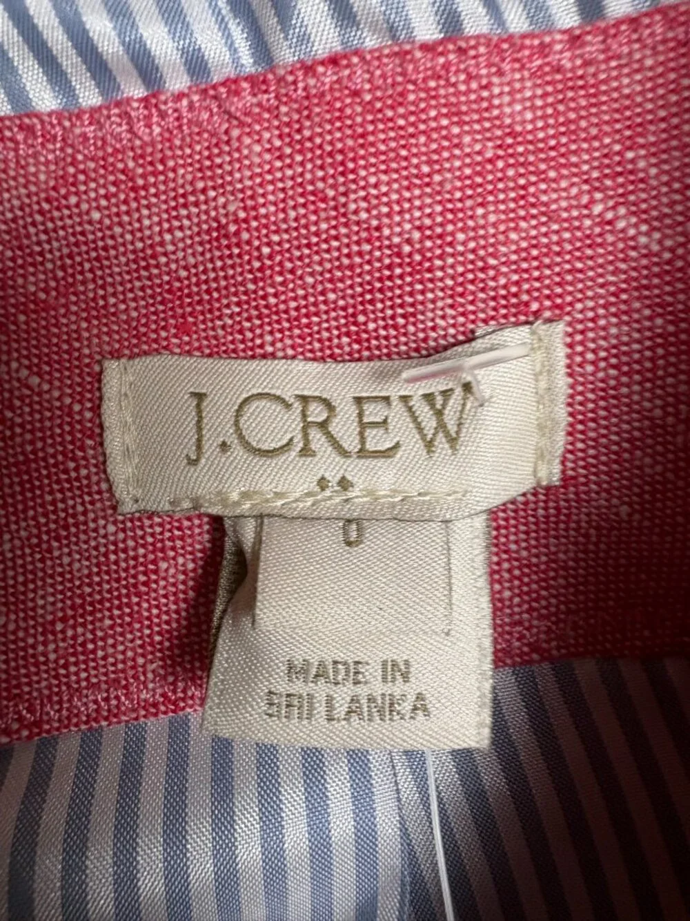 J.Crew Schoolboy Linen Cotton Blazer Jacket Women's Red Tailored Preppy Size 0